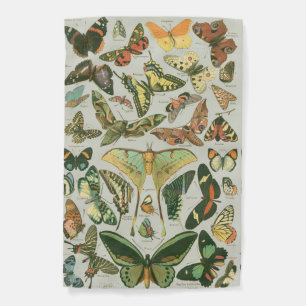 Vintage Butterfly Moth Pattern Print Garden Flag