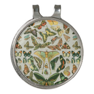 Vintage Butterfly Moth Pattern Print Golf Hat Clip