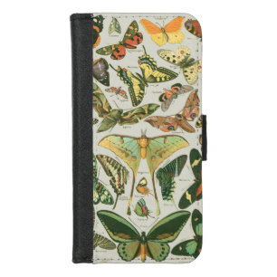 Vintage Butterfly Moth Pattern Print iPhone 8/7 Wallet Case