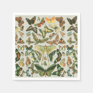Vintage Butterfly Moth Pattern Print Paper Napkins