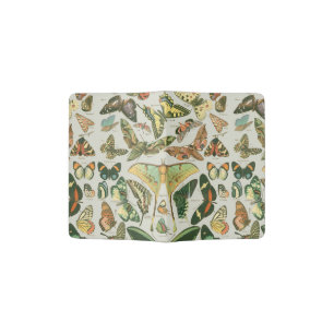 Vintage Butterfly Moth Pattern Print Passport Holder