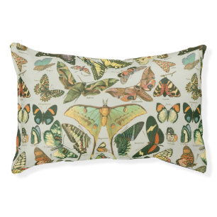 Vintage Butterfly Moth Pattern Print Pet Bed