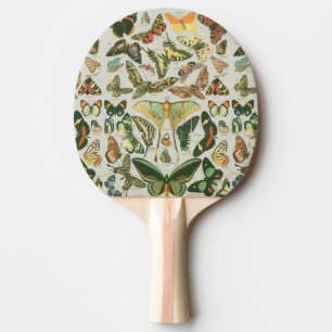 Vintage Butterfly Moth Pattern Print Ping Pong Paddle