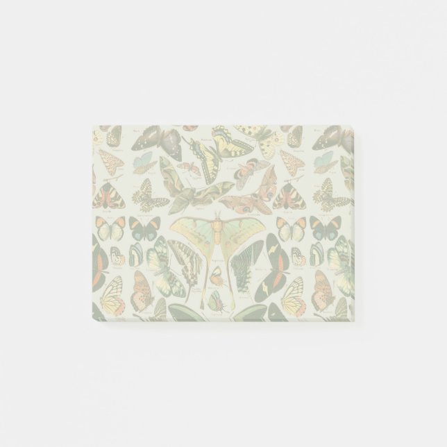 Vintage Butterfly Moth Pattern Print Post-it Notes (Front)