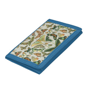 Vintage Butterfly Moth Pattern Print Trifold Wallet