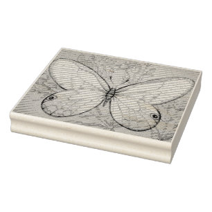 Vintage Butterfly No. 6 Watercolor Art Rubber Stamp