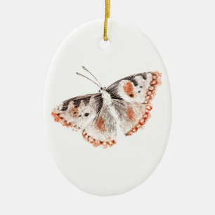 Vintage Butterfly Old Illustration Ceramic Ornament