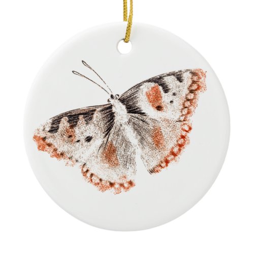 Vintage Butterfly Old Illustration Ceramic Ornament