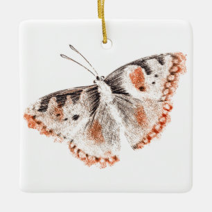 Vintage Butterfly Old Illustration Ceramic Ornament