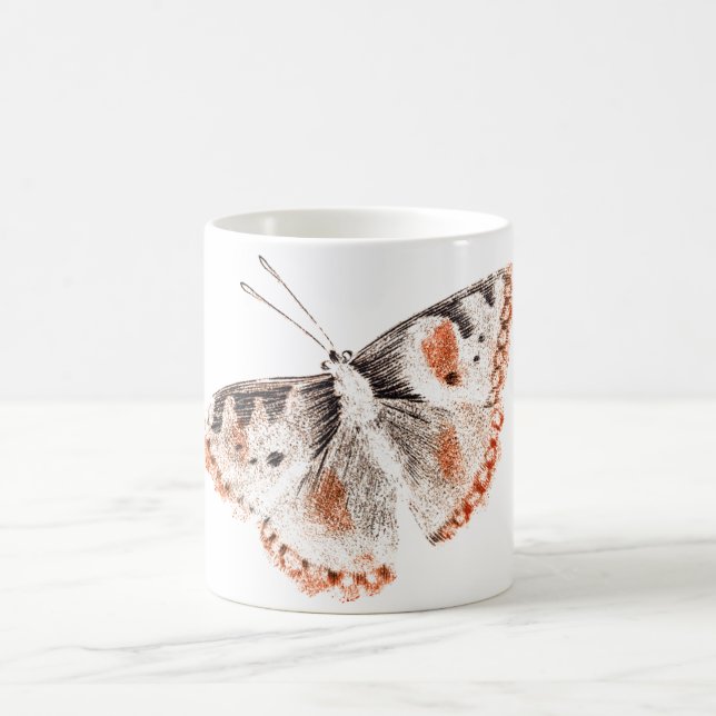 Vintage Butterfly Old Illustration Coffee Mug (Center)