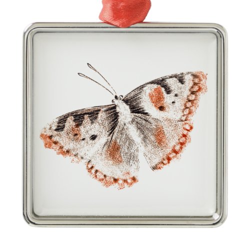 Vintage Butterfly Old Illustration Metal Ornament