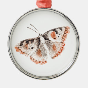 Vintage Butterfly Old Illustration Metal Ornament