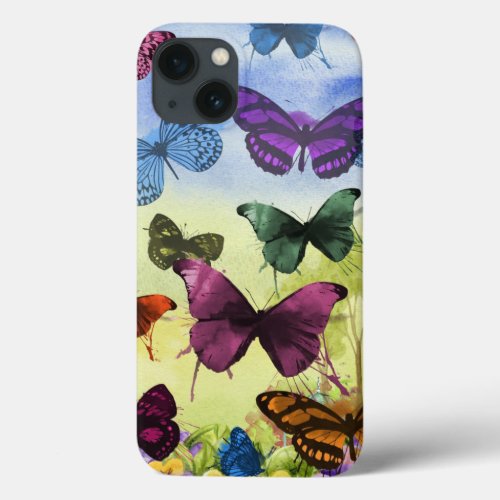 Vintage Butterfly Papillon Old Illustration Art iPhone 13 Case