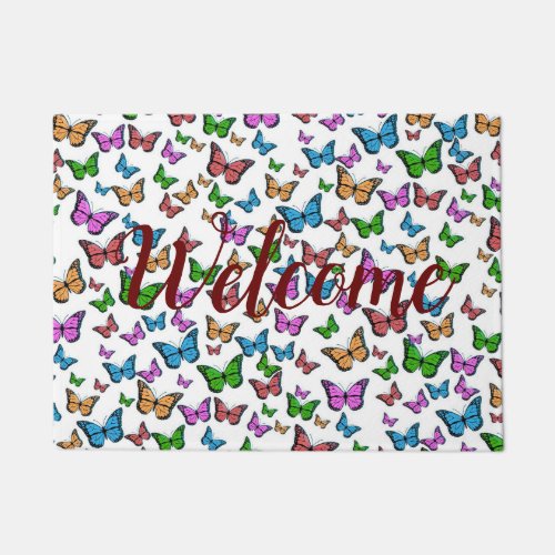 Vintage Butterfly Papillon Old Illustration Art Doormat