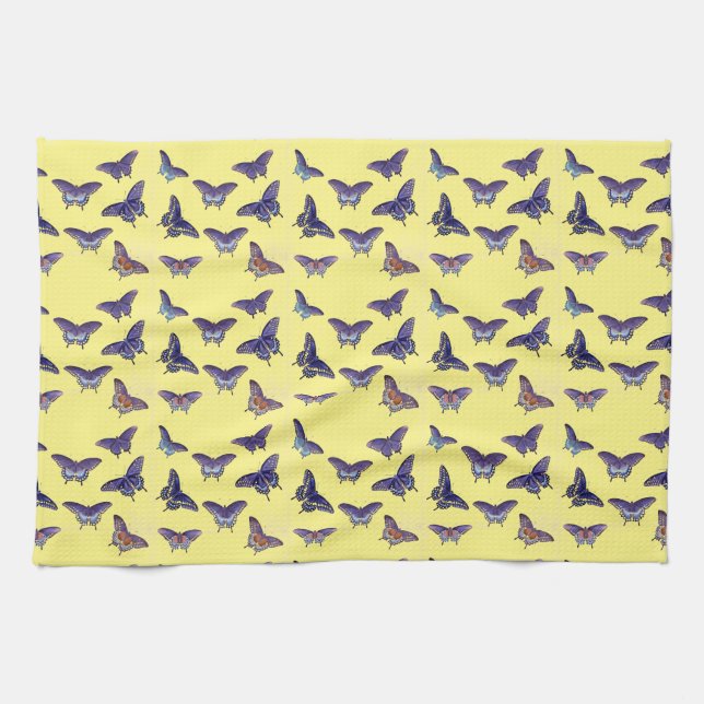 Vintage Butterfly Papillon Old Illustration Art Kitchen Towel (Horizontal)