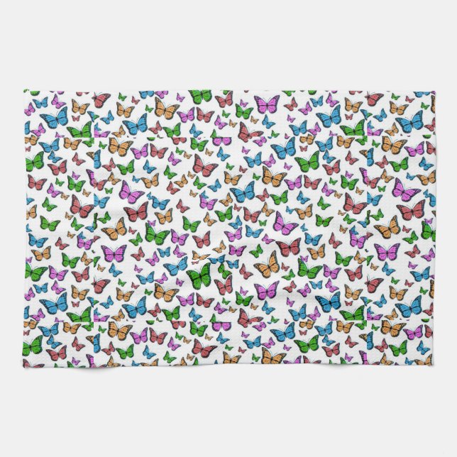 Vintage Butterfly Papillon Old Illustration Art Kitchen Towel (Horizontal)