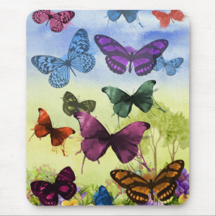 Vintage Butterfly Papillon Old Illustration Art Mouse Pad