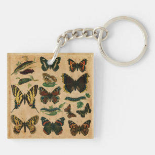 Vintage Butterfly Pattern  Keychain