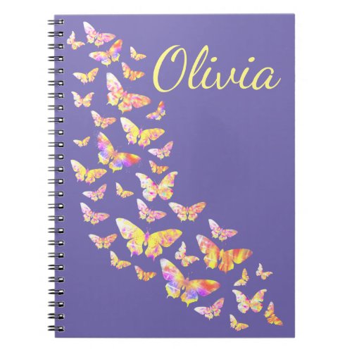 Vintage Butterfly pattern Purple personalized  Notebook