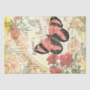 Vintage Butterfly Perfume Ad Decoupage Tissue Pape Paper