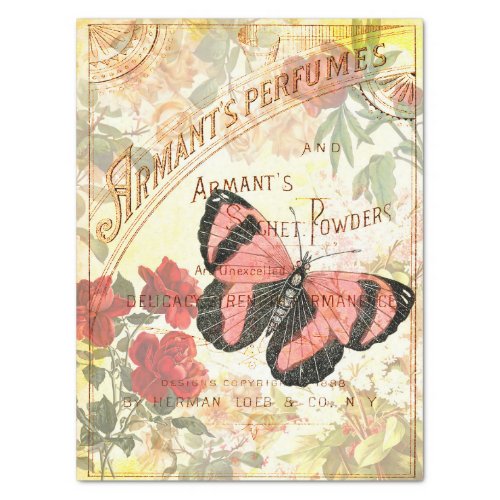 Vintage Butterfly Perfume Ad Decoupage Tissue Pape Tissue Paper