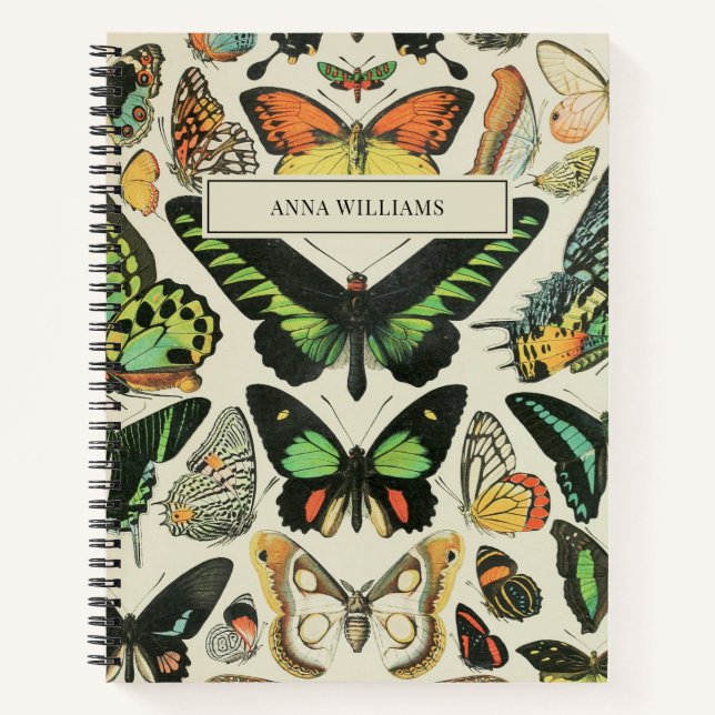 Vintage Butterfly Personalized Notebook (Front)