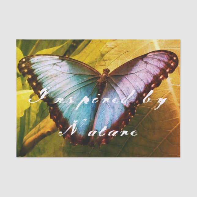 Vintage butterfly photo custom decoupage crafts tissue paper (Front)