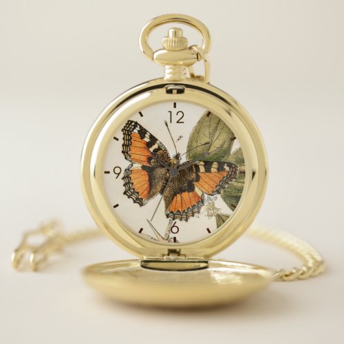 Vintage Butterfly Pocket Watch