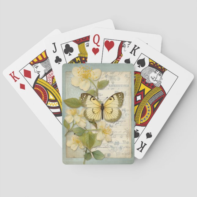 Vintage Butterfly Poker Cards (Back)