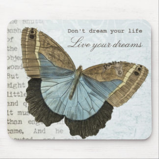 Vintage butterfly positive inspirational quote mouse pad
