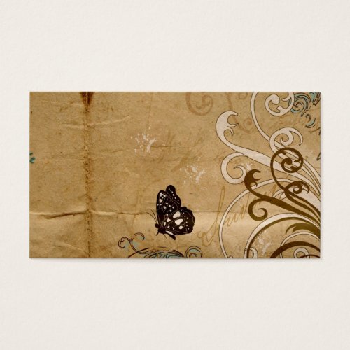Vintage butterfly Profile Card Business Card Template