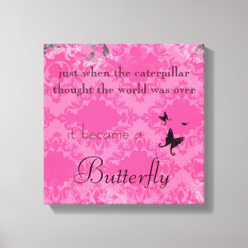 Vintage Butterfly Quote Canvas Print