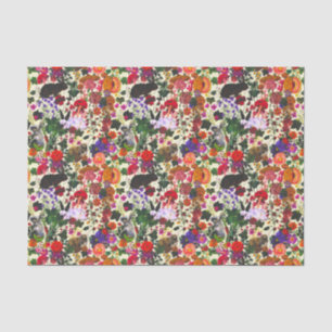Vintage Butterfly Rabbit Garden Floral Watercolor Tissue Paper