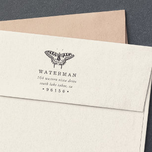 Vintage Butterfly Return Address Self-inking Stamp