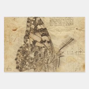 Vintage Butterfly Rustic Style Decoupage Wrapping Paper Sheets