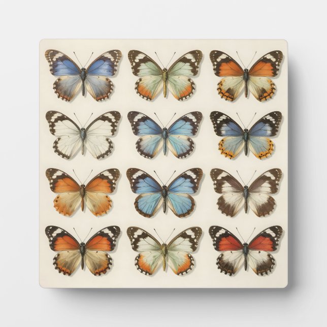 Vintage Butterfly Specimen Collection Plaque (Front)
