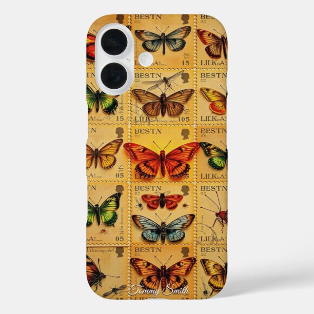 Vintage Butterfly Stamps  Case-Mate iPhone Case (Back)