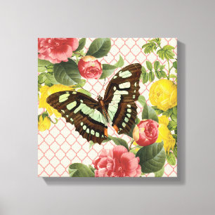 Vintage Butterfly stretched canvas Print