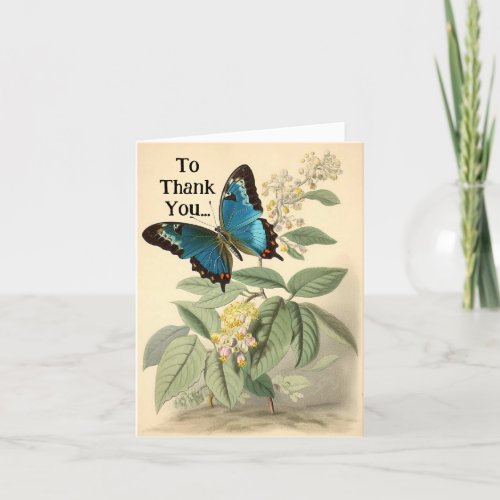 Vintage Butterfly Thank_you Card