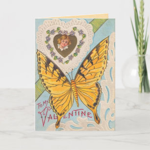 Vintage Butterfly Valentine Card