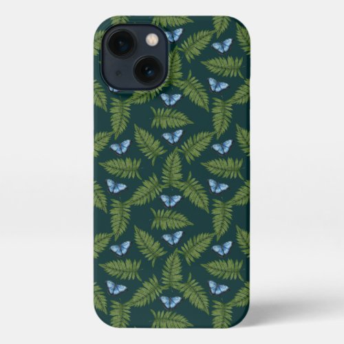 Vintage Butterfly Watercolor Floral Pattern iPhone 13 Case
