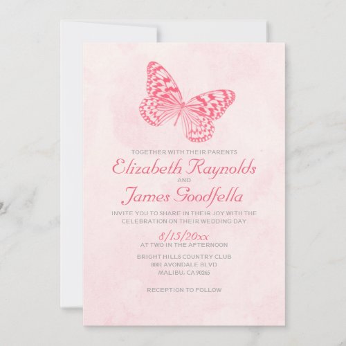 Vintage Butterfly Wedding Invitations