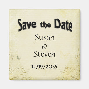 Vintage Butterfly Wedding RSVP Magnet