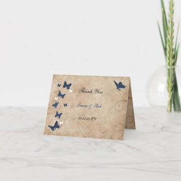 vintage butterfly wedding Thank You