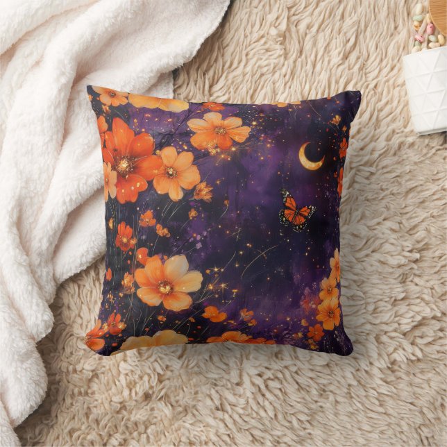 Vintage Butterfly Wildflower (10) Throw Pillow (Blanket)