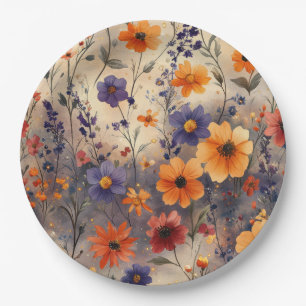 Vintage Butterfly Wildflower (11) Paper Plates