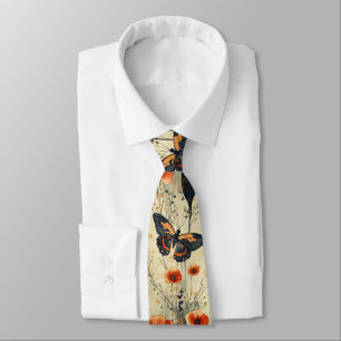 Vintage Butterfly Wildflower (1) Neck Tie