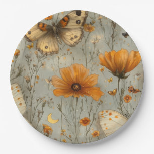 Vintage Butterfly Wildflower (1) Paper Plates