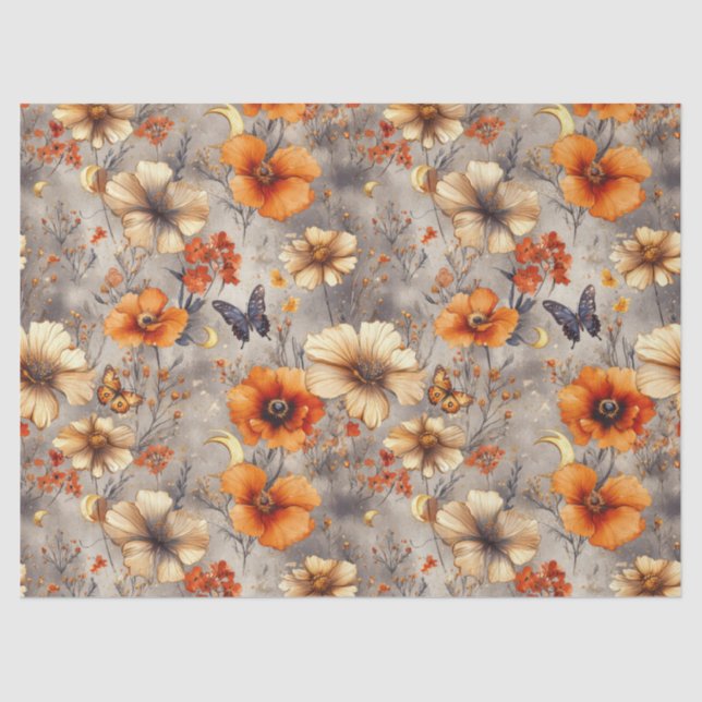 Vintage Butterfly Wildflower (1) Tissue Paper (Front)