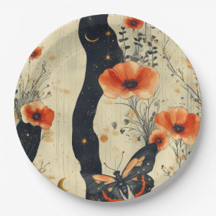 Vintage Butterfly Wildflower (6) Paper Plates